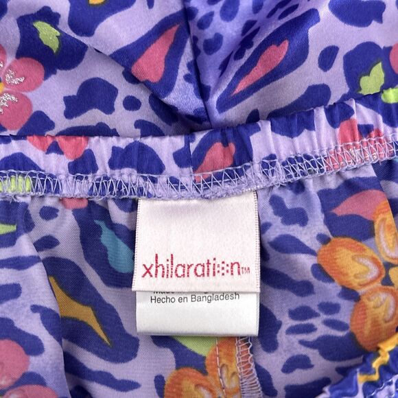 Vintage New Xhilaration 2001 Y2k Satin Pajama Pants Juniors XL Purple Animal NOS - Picture 7 of 8